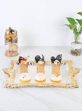 餐厂AWX直供方形托盘酒店盘家用茶盘家点心干果具盘金属餐酒具铁