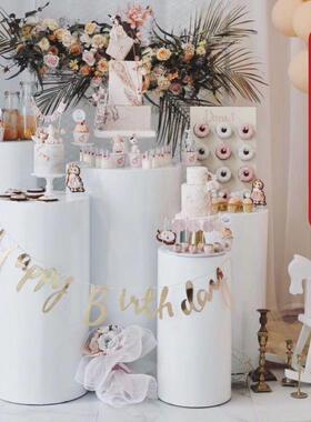 铁艺桌烤漆示柱甜品台五ULZ件套婚礼布置展台商场橱窗桌庆典圆布