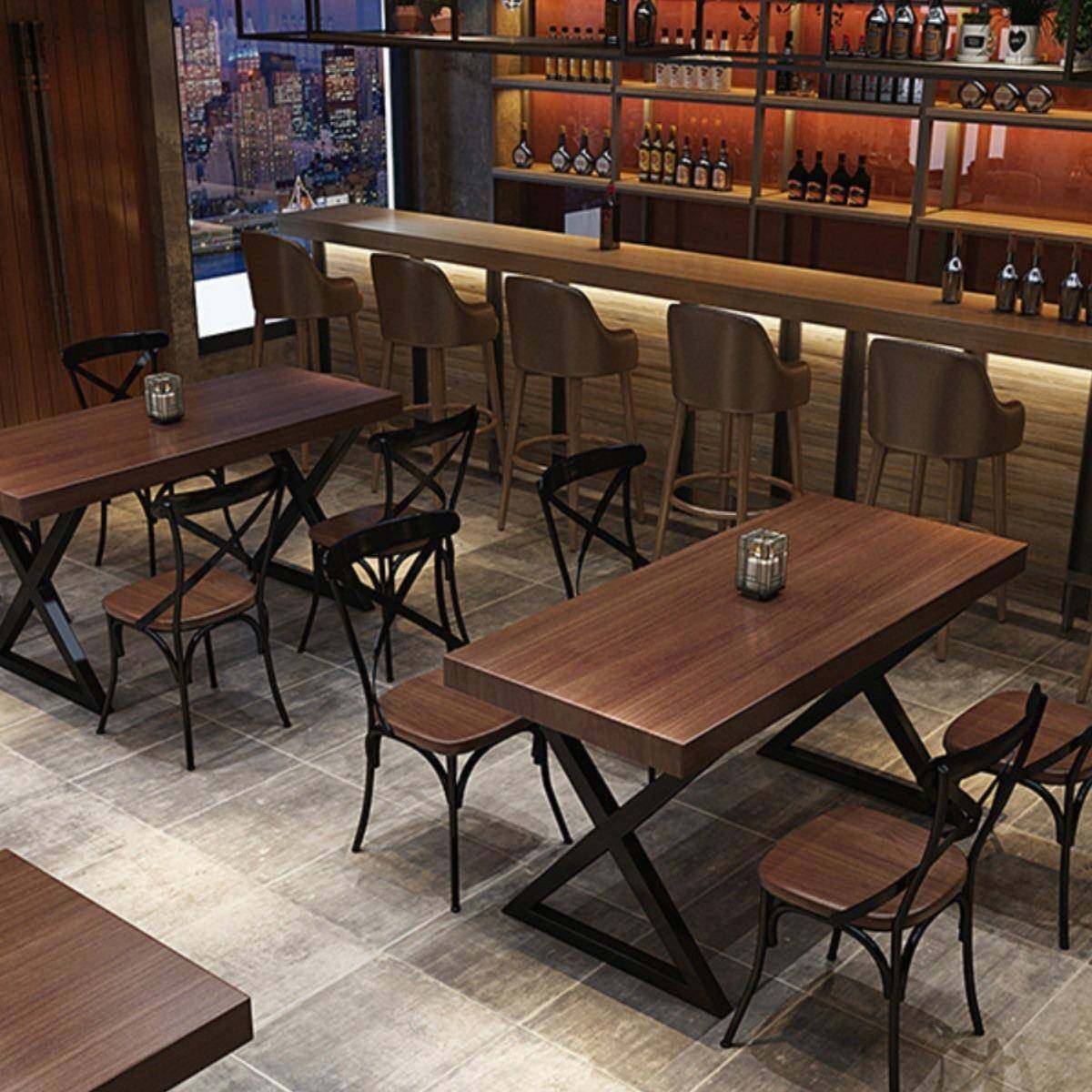 复工业风餐古厅酒吧xxobb89烧烤实木餐桌椅组合商店长用方形奶茶,商业/办公家具,餐桌椅系列,淘宝优惠券,粉丝福利购,淘宝优惠卷