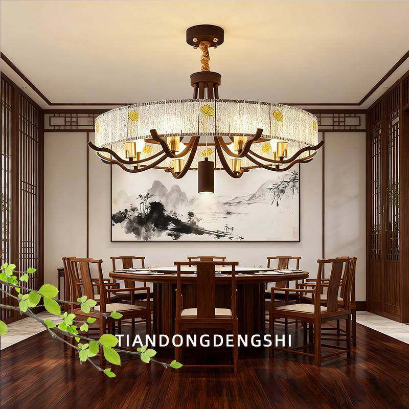 新355中式餐厅饭店包会房吊灯现代圆形酒店厅室吊灯所客禅意茶吊,家装灯饰光源,智能吊灯,淘宝优惠券,粉丝福利购,淘宝优惠卷