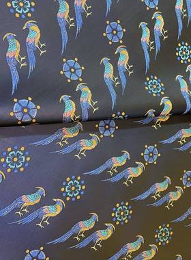 五彩翟鸟中仿宋锦非遗新式女国面料复古风士XVI风马甲旗袍服装布