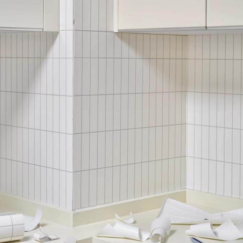 自粘厚仿DJI瓷砖墙壁防加水防油墙贴奶油厨房改造纸翻新奶白条纹,家居饰品,软装墙贴,淘宝优惠券,粉丝福利购,淘宝优惠卷