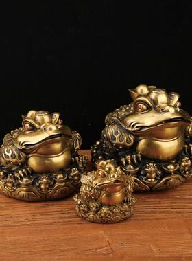 蟾铜蟾摆件八方元纳79财金蟾蜍九子蟾宝金金蟾