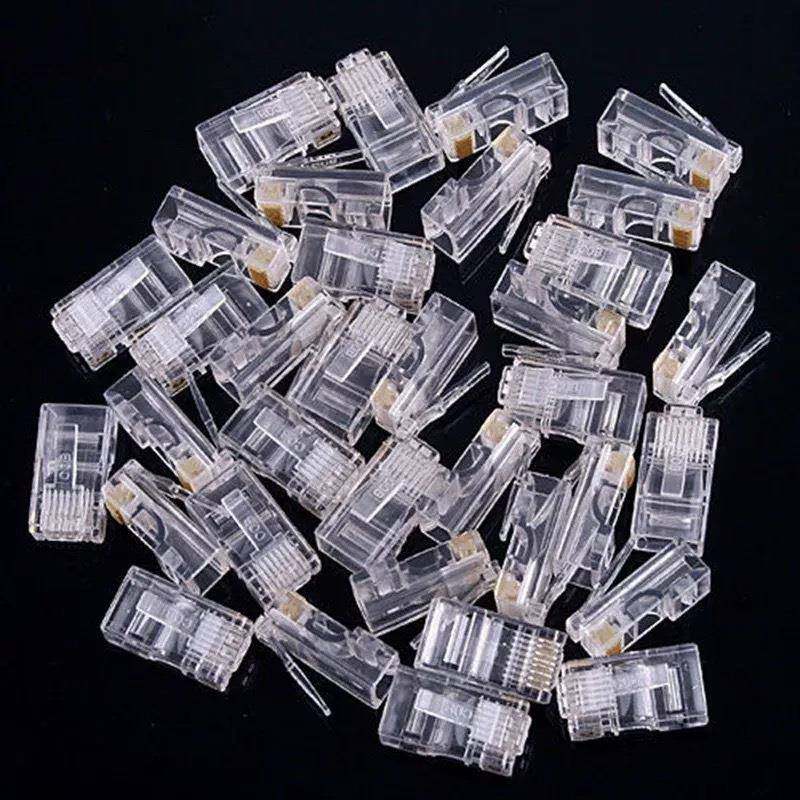 RJ458P8CCAT5E1U镀金网络超五类水晶头0.35厚三叉大铜片1000个