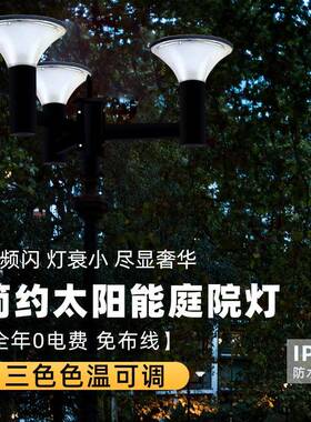 户外2米2.5米3米LED庭院灯太阳能15W小区公园广场花园道路景观灯