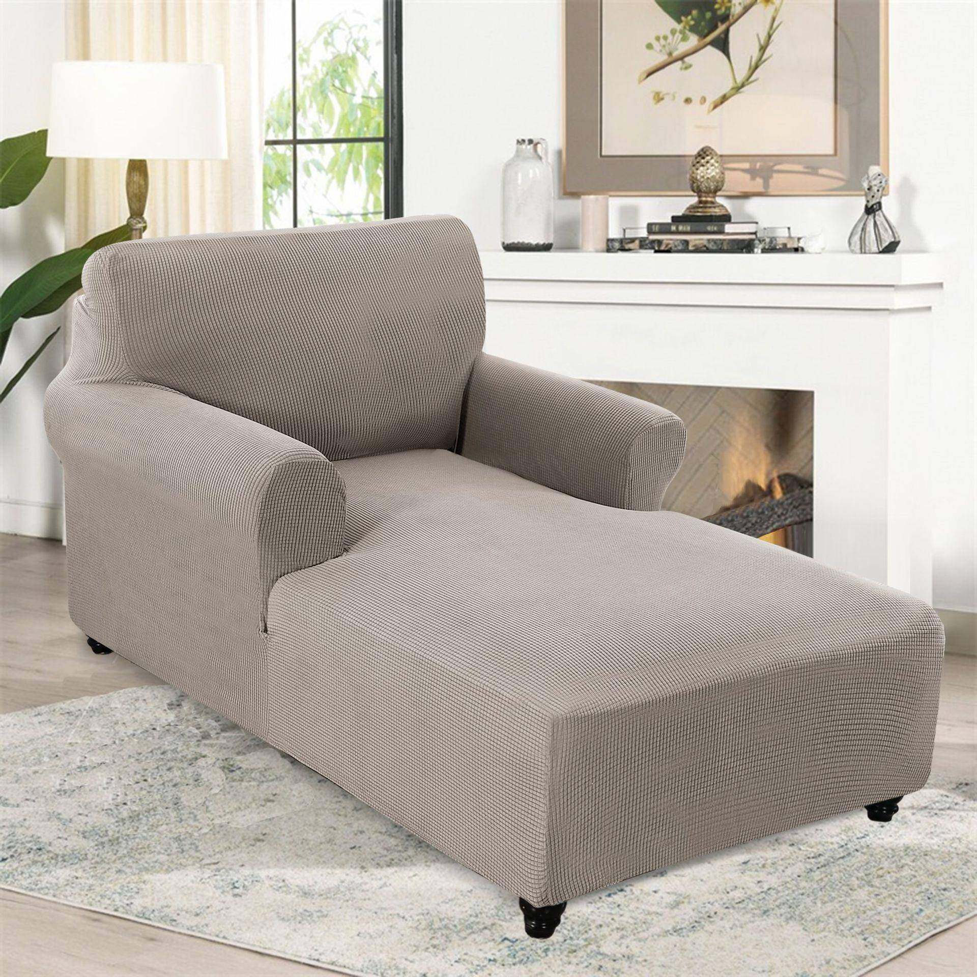 热卖菠萝格客厅双扶手沙发套贵妃靠背弹力防滑纯色沙发垫