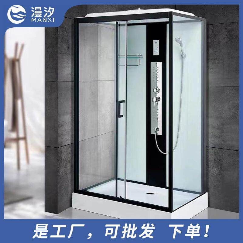 钢化玻璃家用淋浴房卫生间隔断家用淋雨屏整体卫生淋浴房宾馆酒店