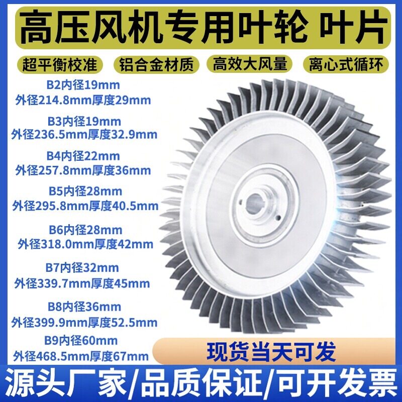 漩涡气泵风叶 真空泵高压环形鼓风机配件 铝叶轮叶片旋涡风机叶轮