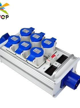 移动便捷6路电源分线盒6x16A3芯输出带反出插头32A输入工业插头