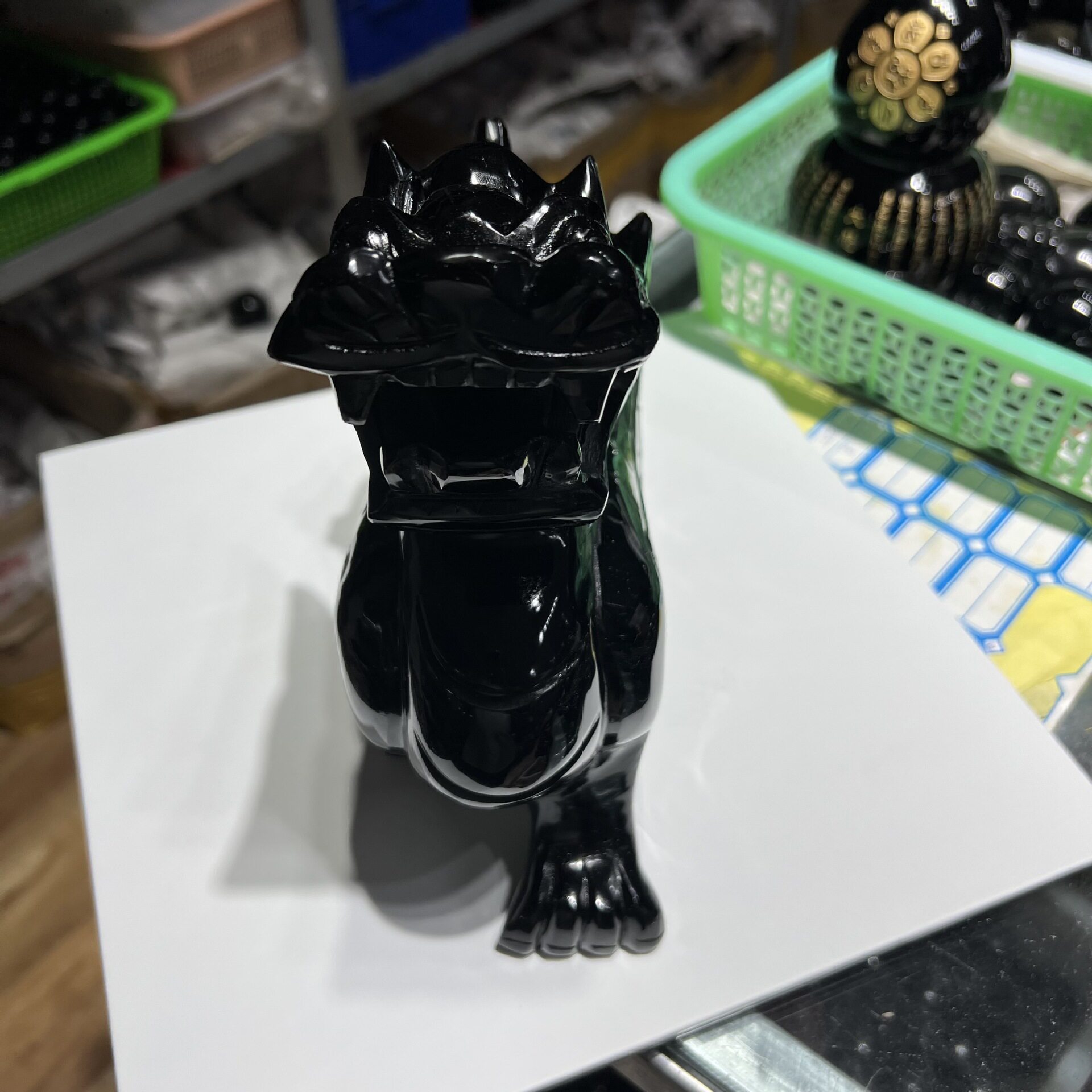天然黑曜石貔貅摆件居家饰品雕刻大方生动厂家批发直销尺寸齐全