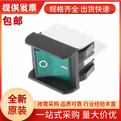 2641LP/2A23321L220V3 APEM 带灯船型开关, 绿色矩形执行器, 125V