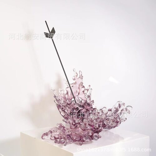 现代简约创意树脂浪花雕塑摆件样板房售楼处玄关大厅装饰品摆件