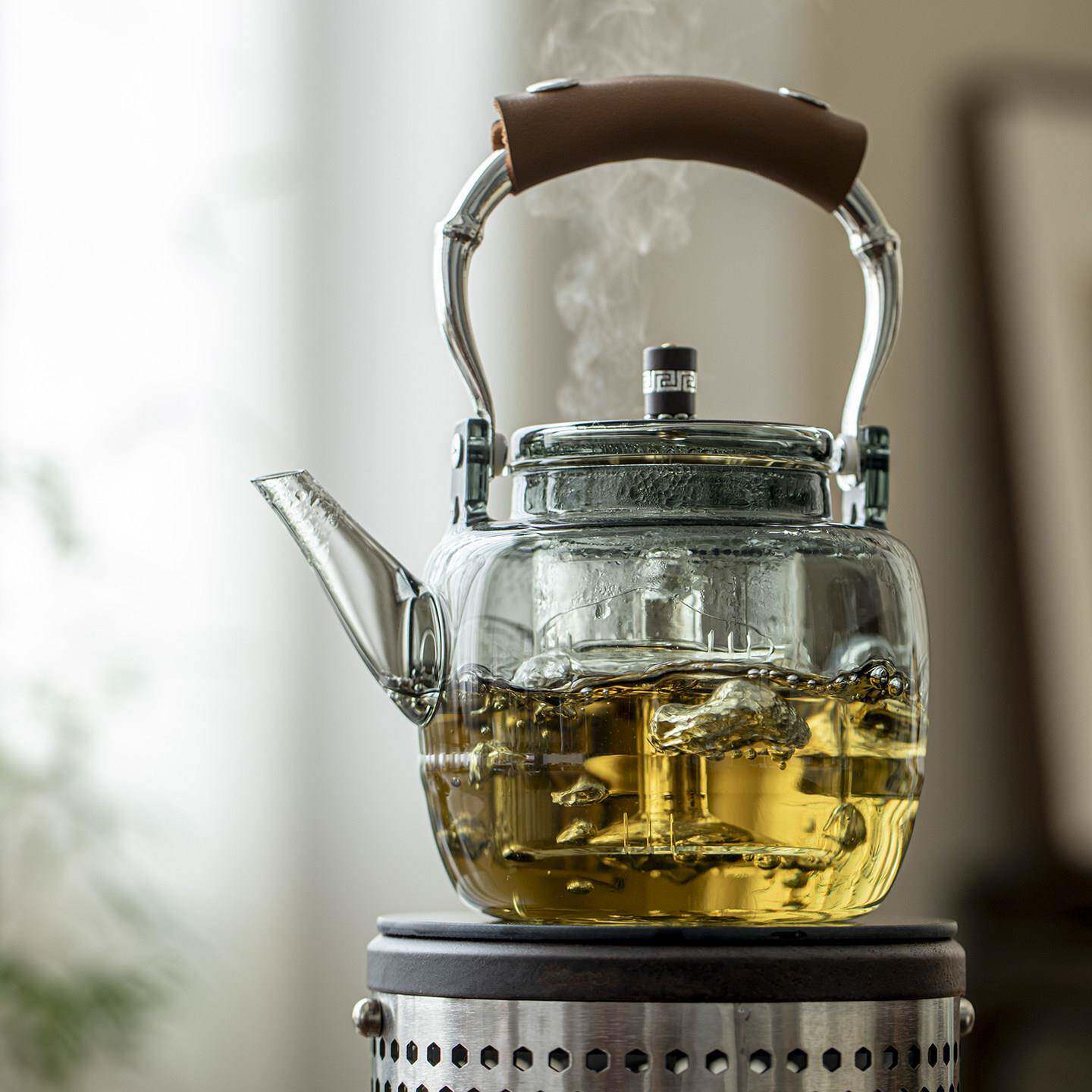 高硼硅透明玻茶壶璃提梁壶电陶炉煮茶器家用泡茶壶茶具耐热茶水壶