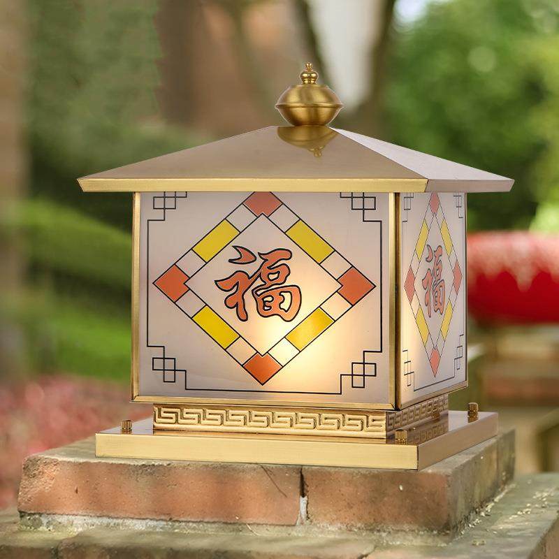 全铜方形防水户外围墙别墅大门柱头灯欧式纯铜庭院花园室外灯饰,工业油品/胶粘/化学/实验室用品,其他实验室设备,淘宝优惠券,粉丝福利购,淘宝优惠卷