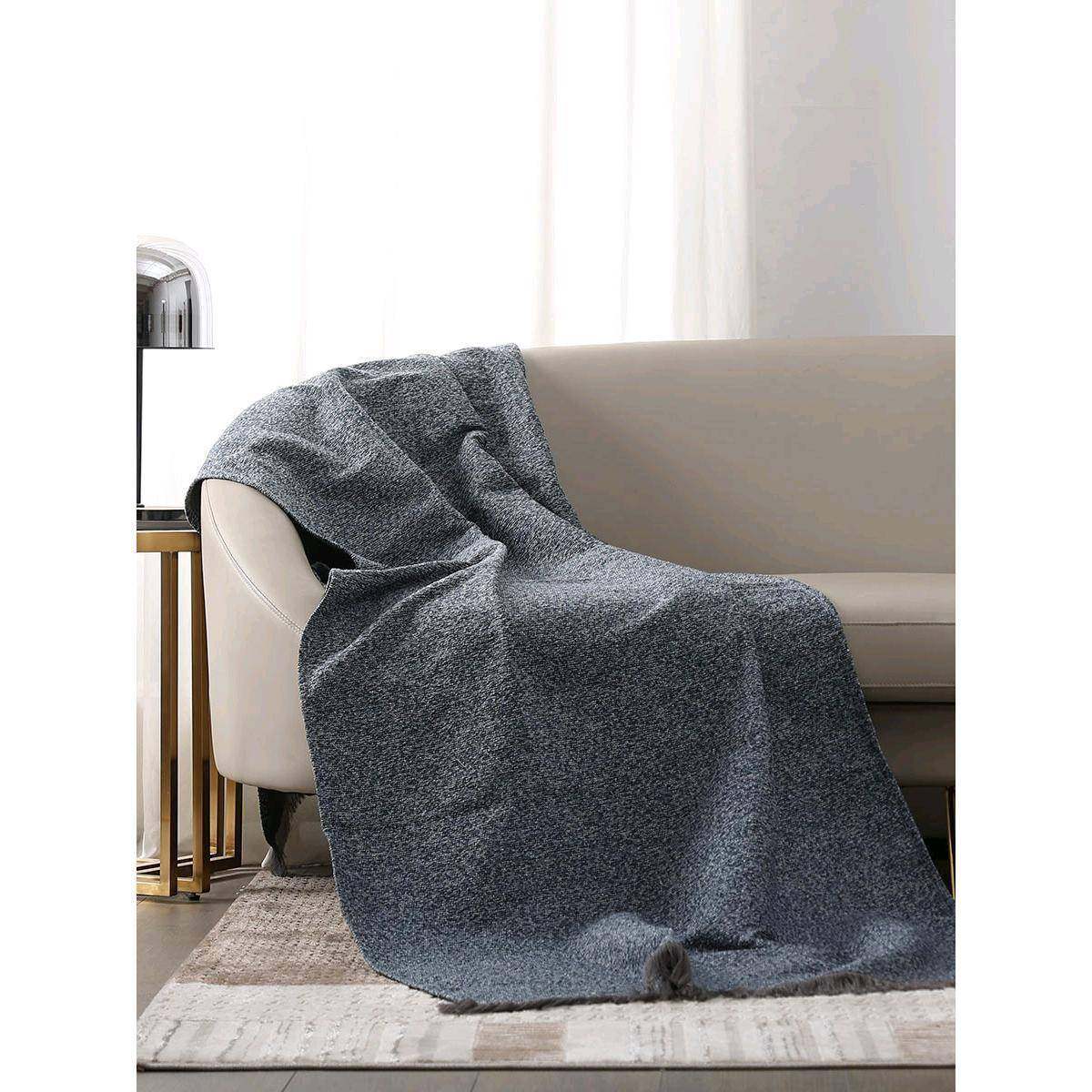 现代简约手工小流苏搭毯售楼摆场样板间床尾巾沙发客厅软装休闲毯