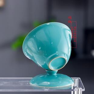 阅锐松石绿盖碗大容量二才盖碗男士高端盖碗敬泡茶器茶碗