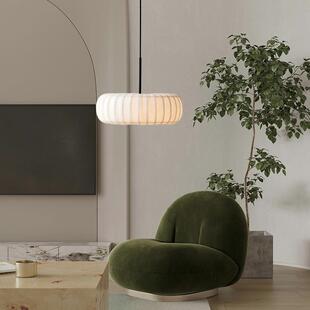 意大利日式蚕丝诧寂风南瓜吊灯复古简约艺术客厅灯卧室灯餐厅灯具