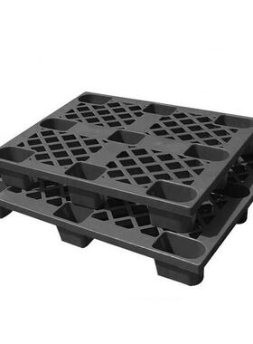加厚黑色黒丙塑料卡板1210网格叉车防潮板出货塑胶栈板九脚型托盘