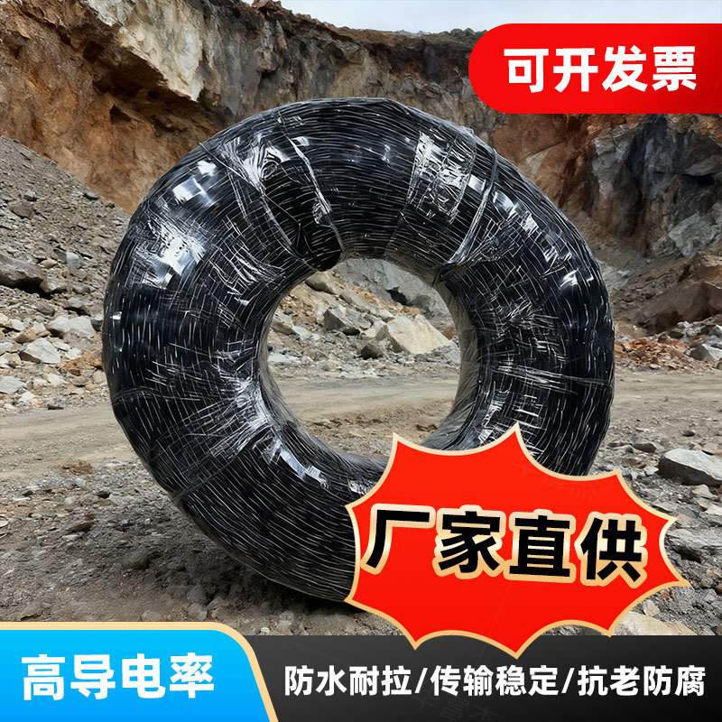 矿用三铜四钢黑色铜包钢被复线500米双股绞线2*7/0.25mm