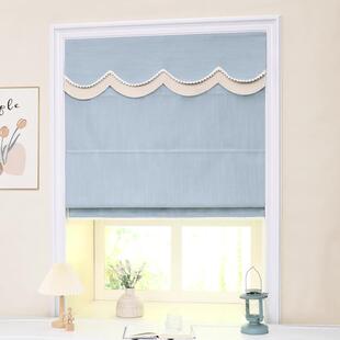 清欢电动罗马帘卷帘全遮光窗帘卧室儿童房厨房飘窗升降折叠提拉帘