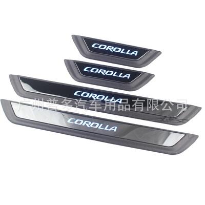 适用丰田卡罗拉Altis汽车门槛条碳纤维迎宾踏板LED灯20192020