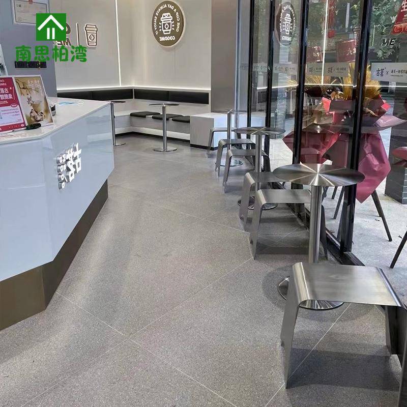 工业风奶茶店甜品店不锈钢卡座沙发轻奢港式餐桌椅圆形休闲桌椅子