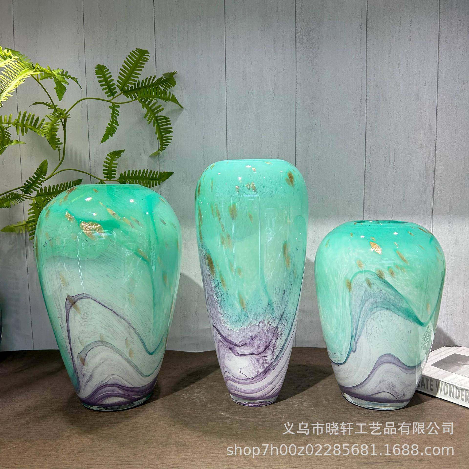 新中式晕染洒金琉璃花瓶客厅餐桌电视柜插花水培博古架高级感摆件,纺织面料/辅料/配套,纺织机械配件,淘宝优惠券,粉丝福利购,淘宝优惠卷