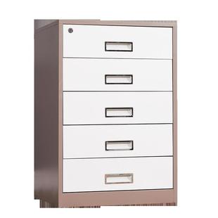 偕行带锁抽屉斗办公文件矮柜铁皮多层储物小桌边资料收纳柜子加厚