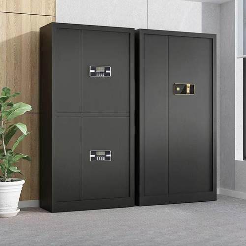 黑色电子保密柜办公室密码文件柜指纹锁资料档案柜加厚铁皮保险柜