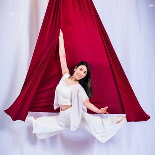 9米微弹力锦纶空中瑜伽吊床家用高空吊绳杂技表演低弹挂布瑜伽馆