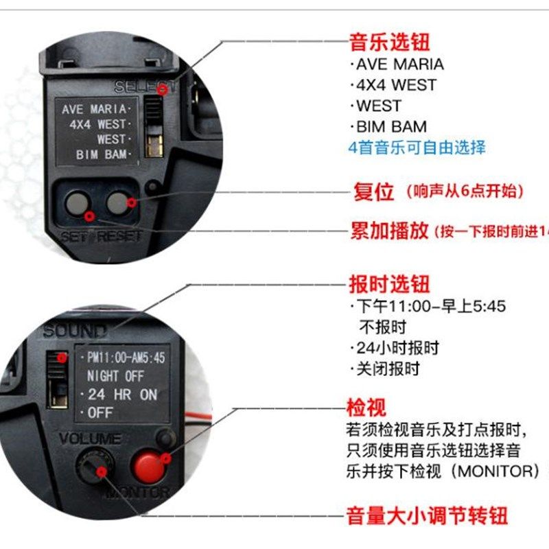 高端触点报时敲点挂钟机芯石英钟表芯静音表芯钟芯钟表十字绣配件