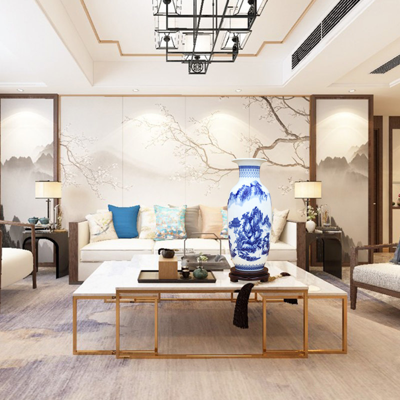 景德镇陶瓷器青花瓷富贵竹插花瓶装饰品客厅电视柜酒柜家居摆件,家居饰品,装饰摆件,淘宝优惠券,粉丝福利购,淘宝优惠卷