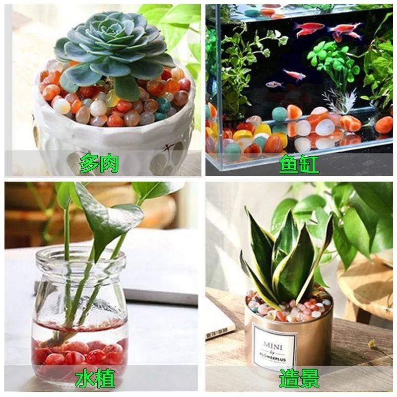 南京雨花石原石鹅卵石南红玛瑙水培花盆鱼缸装饰彩色石头石子曼扎