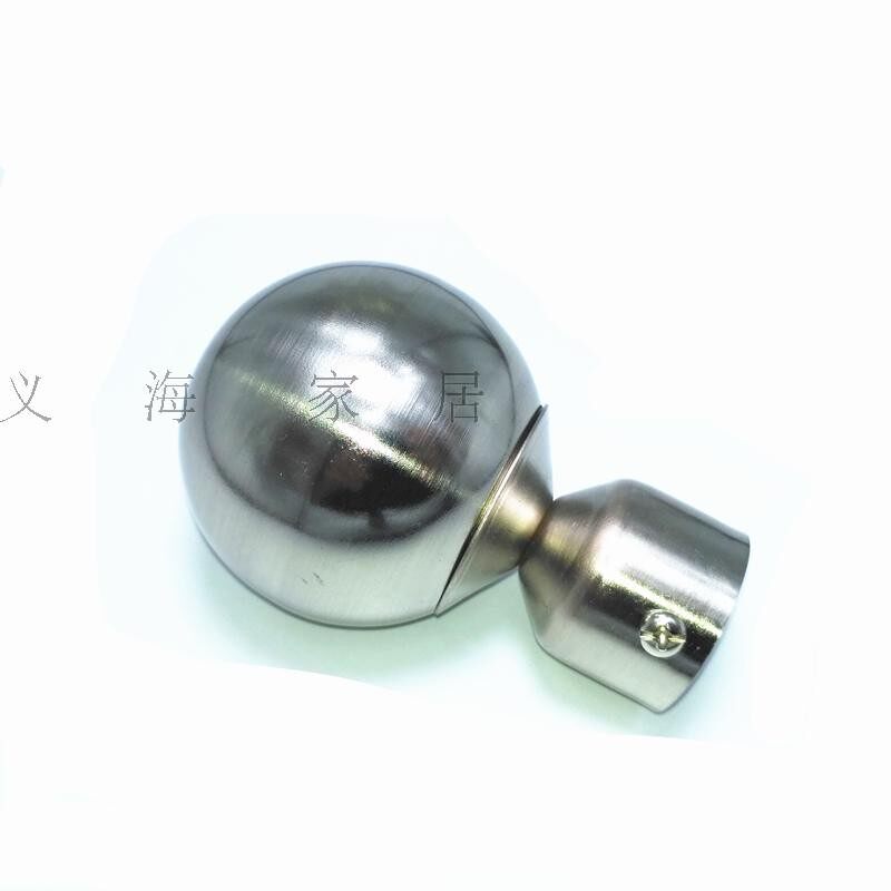 28mm电镀不锈钢色大号圆球罗马杆装饰头 窗帘配件窗帘杆头堵头