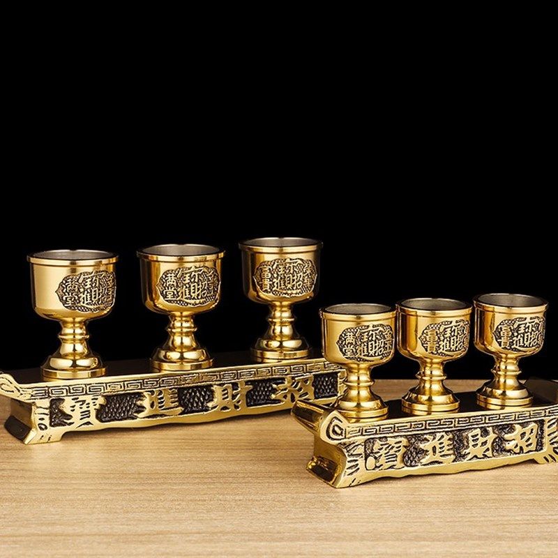 黄铜招财进宝地主贡台铜酒杯圣水杯座净水杯茶杯底座贡台杯托摆件,家居饰品,装饰摆件,淘宝优惠券,粉丝福利购,淘宝优惠卷