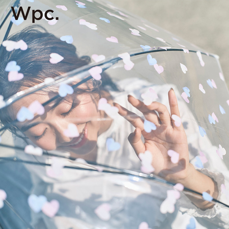 wpc透明雨伞长柄女生高颜值可爱手动伞加大加厚加固抗风果冻伞图片