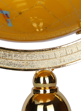 智慧象黄色宝石地球仪15cm小号 欧式工艺品 办公室书房摆件拉丝工