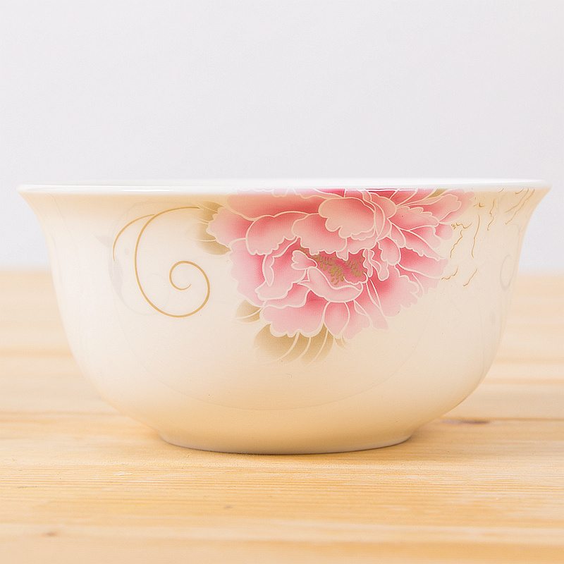 碗4.5英寸骨瓷碗吃饭碗家用中式餐具陶瓷米饭碗喝汤小碗10个套装