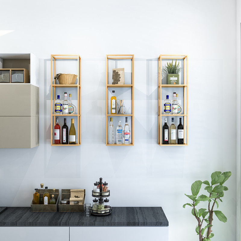 简约铁艺壁挂酒架红酒柜轻奢装饰墙面酒柜墙上置物架吊柜展示架子