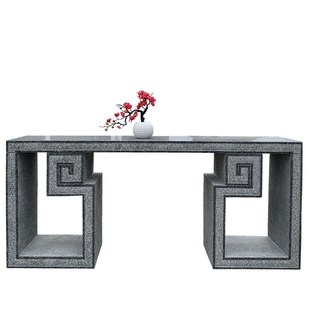 石头盆景座户外庭院石花架盆景台新中式花盆架长桌子石条长椅子