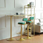 北欧简约岩板吧台桌家用休闲靠墙轻奢高脚桌椅组合长条桌隔断柜