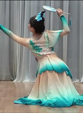 剧目醉清波舞蹈扇子新古典长柄团扇双面绣花成人儿童款表演出