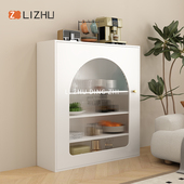 意式 饰柜黑色柜子简约民宿摄影拱形置物架陈列展示柜 壁炉柜客厅装