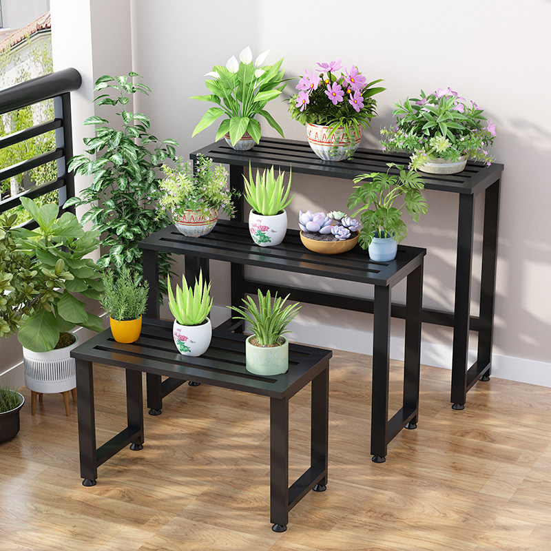 全铁艺室外空调外机置物架阳台多层花架户外盆景架露天防腐花盆架