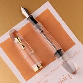 末匠C4透明大容量笔杆储墨有安全阀门成人学生商务书写礼品钢笔