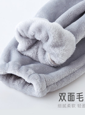 儿童加绒裤子男童暖暖裤女宝宝珊瑚法兰绒睡裤加厚婴儿保暖裤秋冬