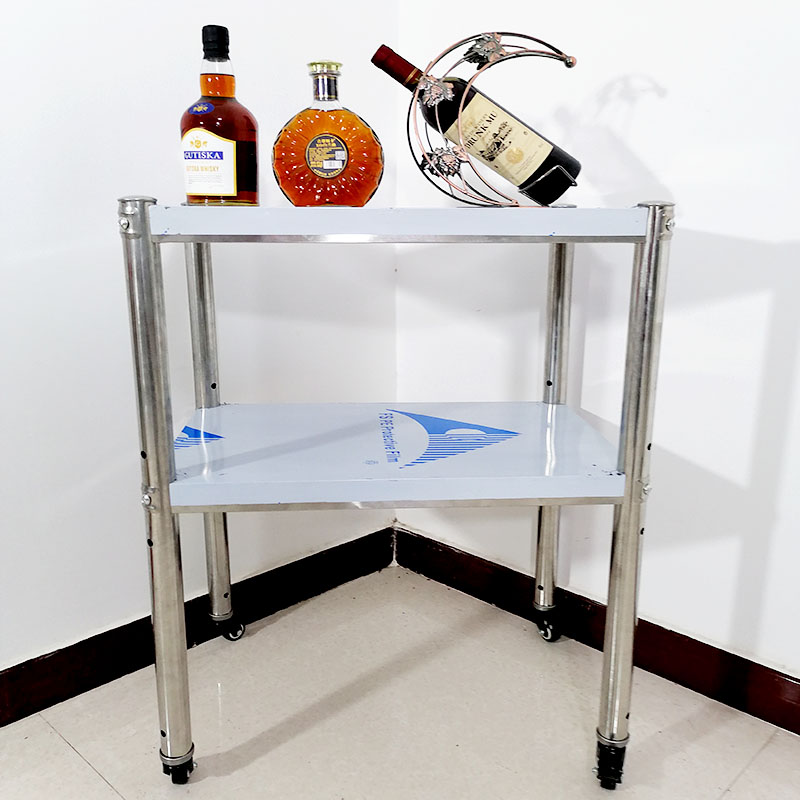 厨房不锈钢置物架可调节带万向轮餐厅两层三层手推车移动收纳架子