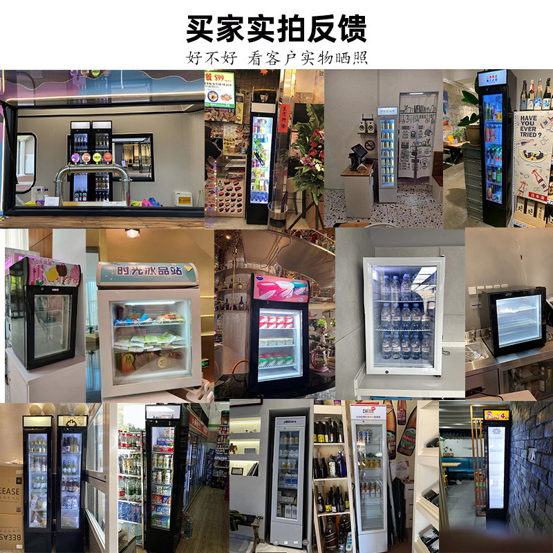 冷藏保鲜柜105L商用立式单门茶叶饮料展示冰柜家用微冻迷你小冰箱