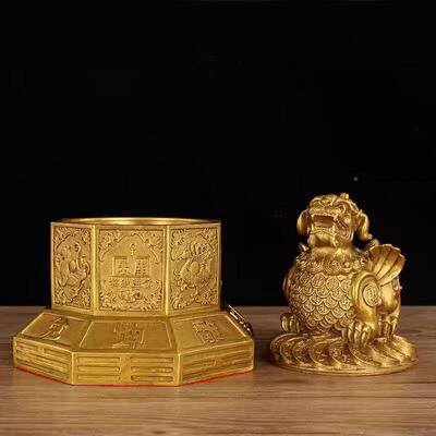 厂家开盖飞天WVB貔貅黄铜休貔貅摆件大小铜皮招聚财号财