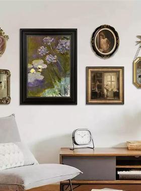 复古组合厅装饰画美式客NPJ背景墙画挂画室餐厅墙卧面壁莫奈风景